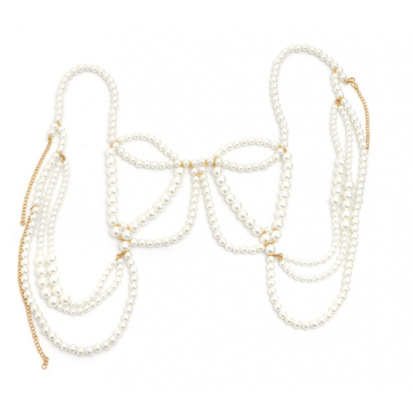 Ланцюжок на плечі з перлами "Tender", золото