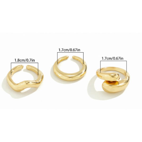 Набір каблучок "Elegant", каблучки 3 шт, срібло