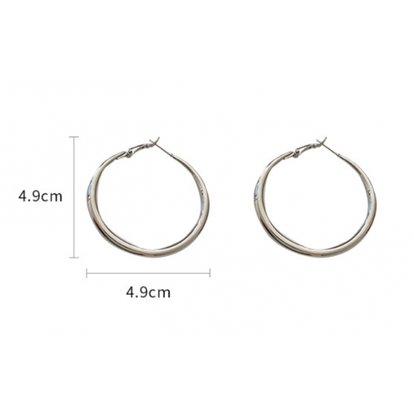 Серьги - кольца "Конго", серебро, 4,9 см