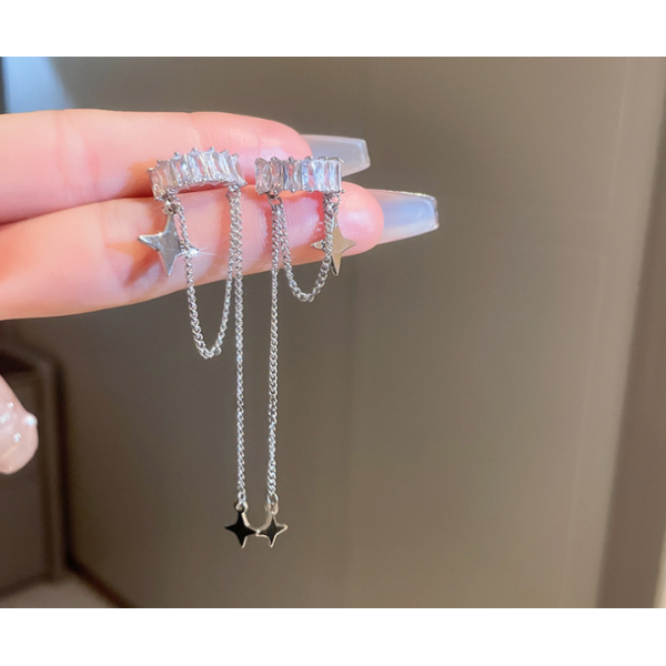 Сережка - кафа "Star Light", срібло, 1,6х7 см, 2 шт