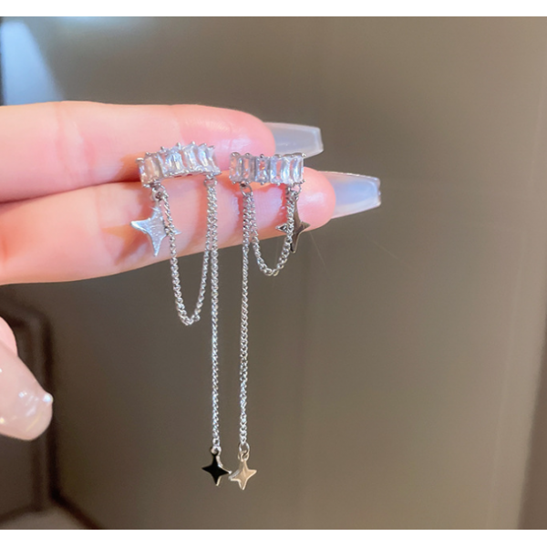 Сережка - кафа "Star Light", срібло, 1,6х7 см, 2 шт