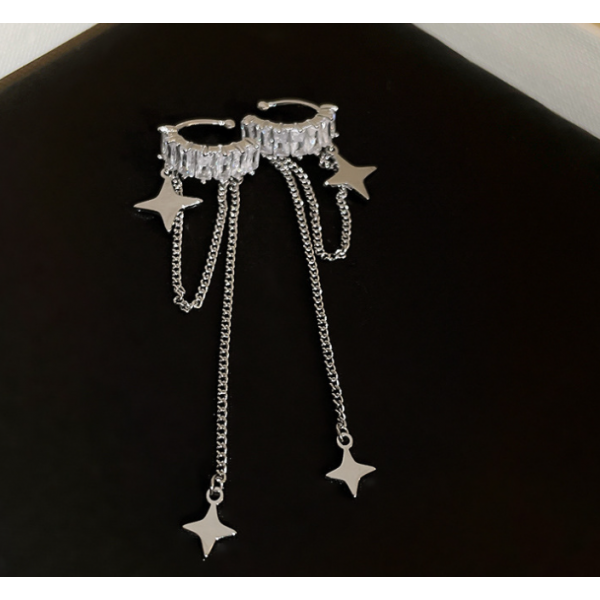 Сережка - кафа "Star Light", срібло, 1,6х7 см, 2 шт
