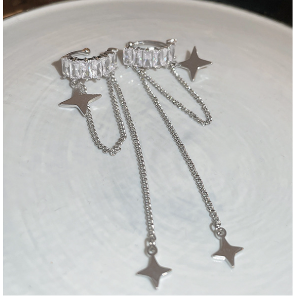 Сережка - кафа "Star Light", срібло, 1,6х7 см, 2 шт