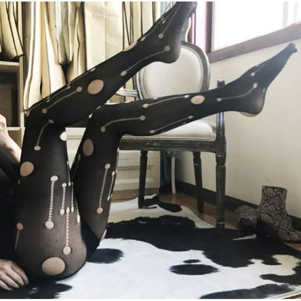 Колготи жіночі рвані, жіночі нейлонові колготки, чорні, S - M