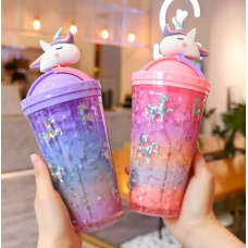 Пляшка для холодних напоїв "Єдиноріг", пластикова пляшка для напоїв, 2 кольори, 450 мл