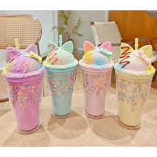 Пляшка для води пластикова з вушками котика, пластикова пляшка для води, 4 види, 450 мл