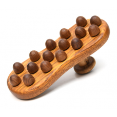 Шкребок ГуаШа, дерев'яний масажер для ГуаШа, дерев'яна щітка для масажу, 16 кульок, 11,5 см