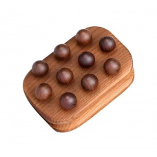 Шкребок ГуаШа, дерев'яний масажер для ГуаШа, дерев'яна щітка для масажу, 10 кульок, 6,5х10 см