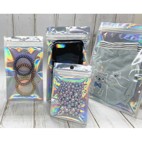 Пакет-саше косметичний із замком Zip-Lock та отвором, глянцевий пакет, Zip-Lock 25х35 см, 10 шт