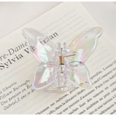 Затискач для волосся "Neon Butterfly", прозорий, 7,2 см