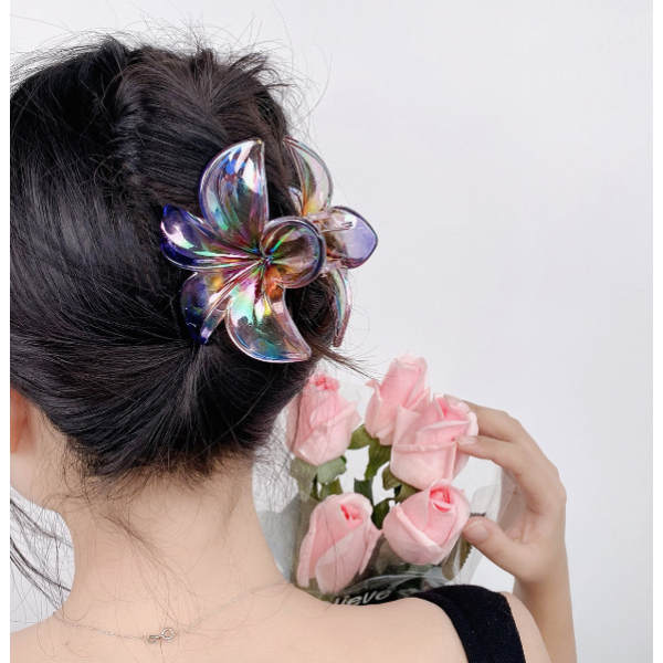 Затискач для волосся "Shiny Flower", 6 кольорів, 7х8 см