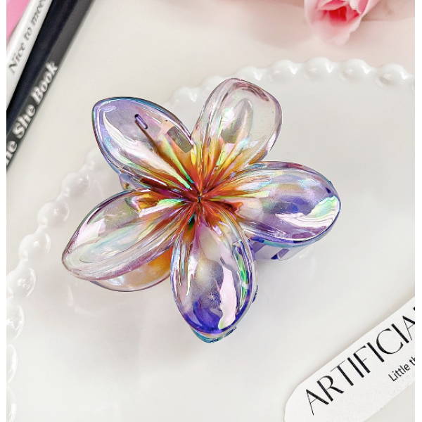 Затискач для волосся "Shiny Flower", 6 кольорів, 7х8 см