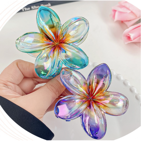 Затискач для волосся "Shiny Flower", 6 кольорів, 7х8 см