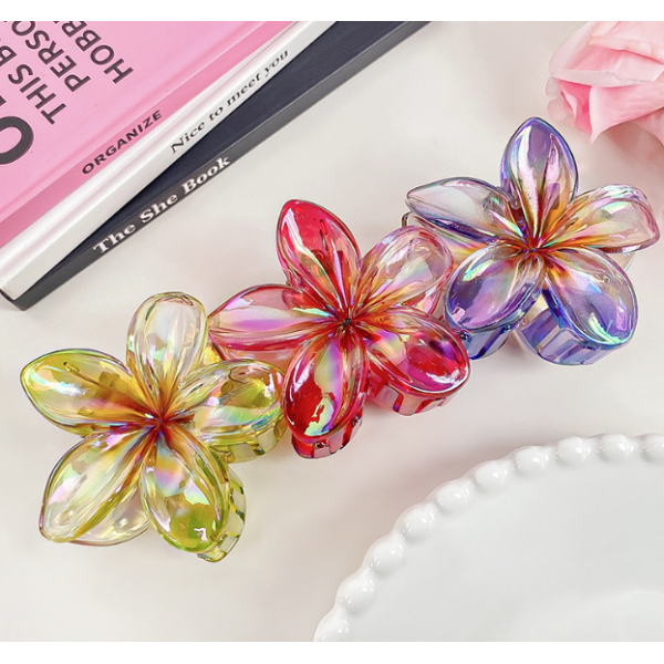 Затискач для волосся "Shiny Flower", 6 кольорів, 7х8 см