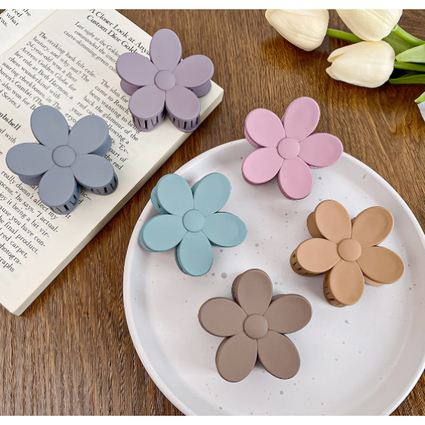 Затискач для волосся "Spring Flower", 7 кольорів, 6,2 см