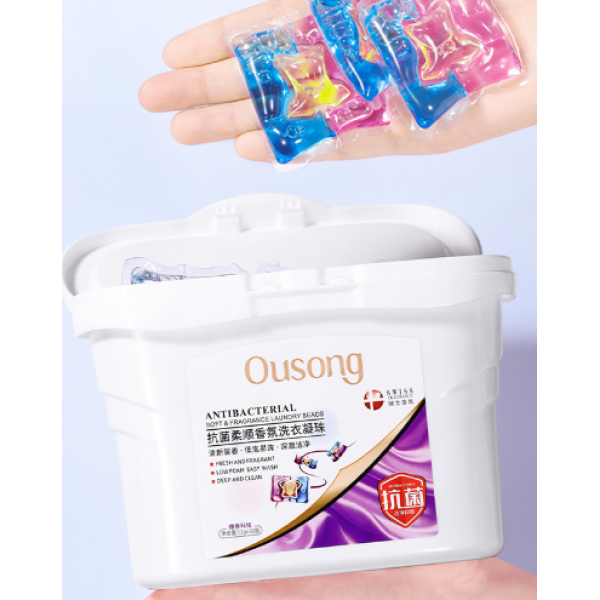 Гелеві капсули для прання, Ousong Antibacterial, антибактеріальні, з квітковим ароматом, 30 шт