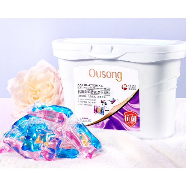 Гелеві капсули для прання, Ousong Antibacterial, антибактеріальні, з квітковим ароматом, 30 шт