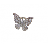 Каблучка у вигляді метелика "Dimond Butterfly", срібло, 2х2,6 см