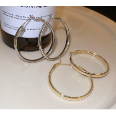 Серьги - кольца "Конго", 2 цвета, 4х4,2 см