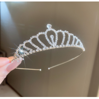 Корона на голову зі стразами "Diamond Crown", срібло