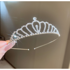 Корона на голову зі стразами "Diamond Crown", срібло