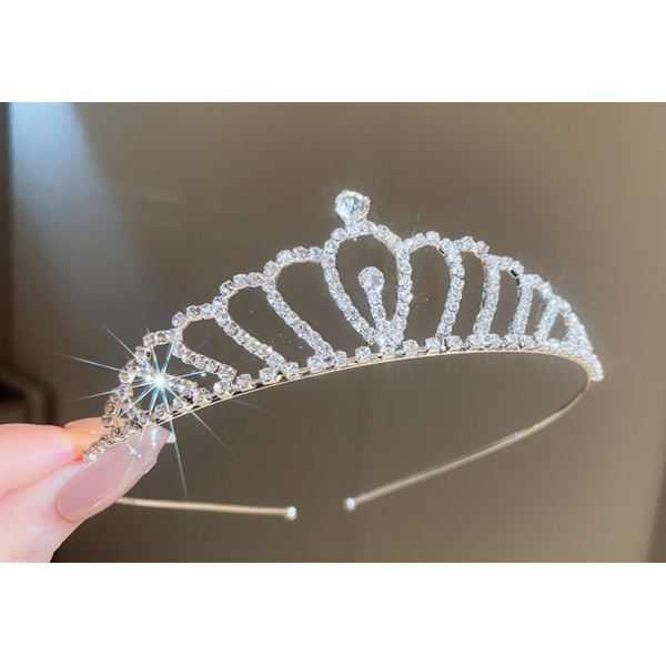 Корона на голову зі стразами "Diamond Crown", срібло