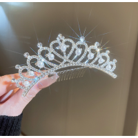 Корона, Діадема для волосся зі стразами "Shine Crown", срібло