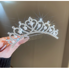 Корона, Діадема для волосся зі стразами "Shine Crown", срібло