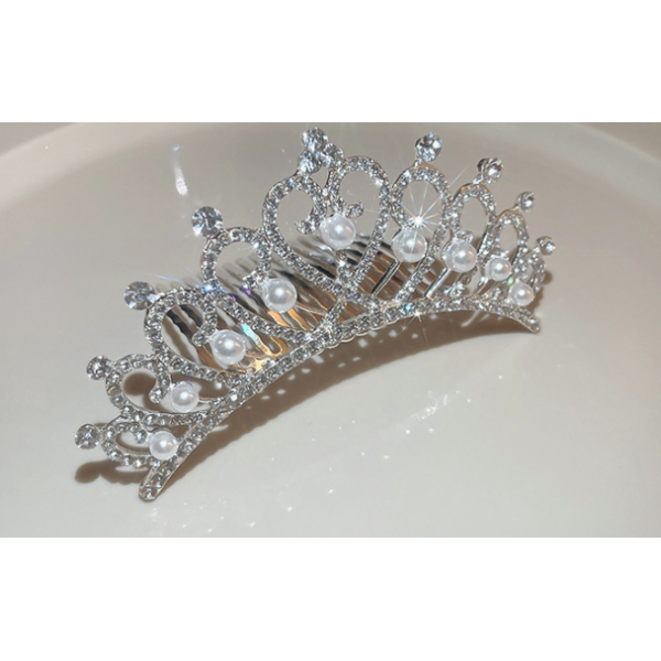 Корона, Діадема для волосся зі стразами "Shine Crown", срібло