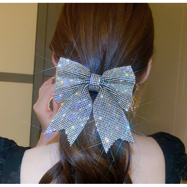 Шпилька - бант для волосся зі стразами "Shine Star", бант для волосся, 13х14,5 см