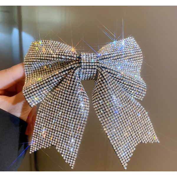 Шпилька - бант для волосся зі стразами "Shine Star", бант для волосся, 13х14,5 см