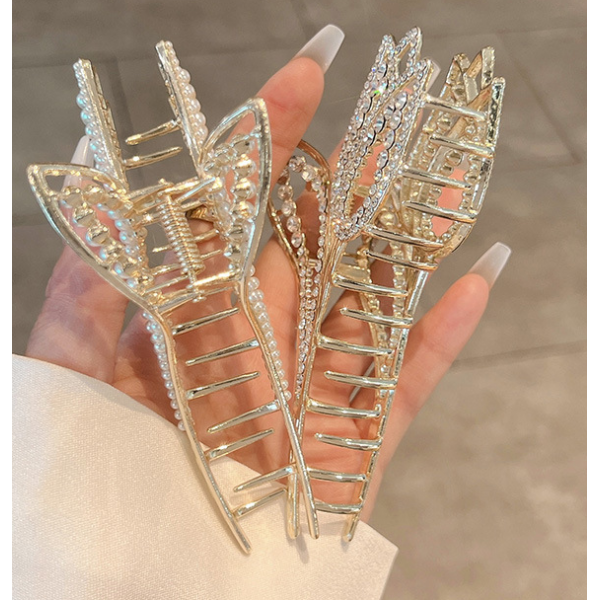 Затискач для волосся "Rich Shine", золото, 11,5 см