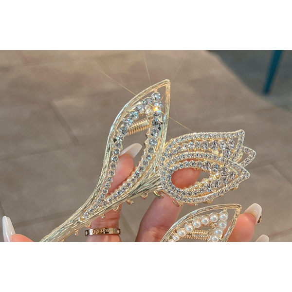 Затискач для волосся "Rich Shine", золото, 11,5 см