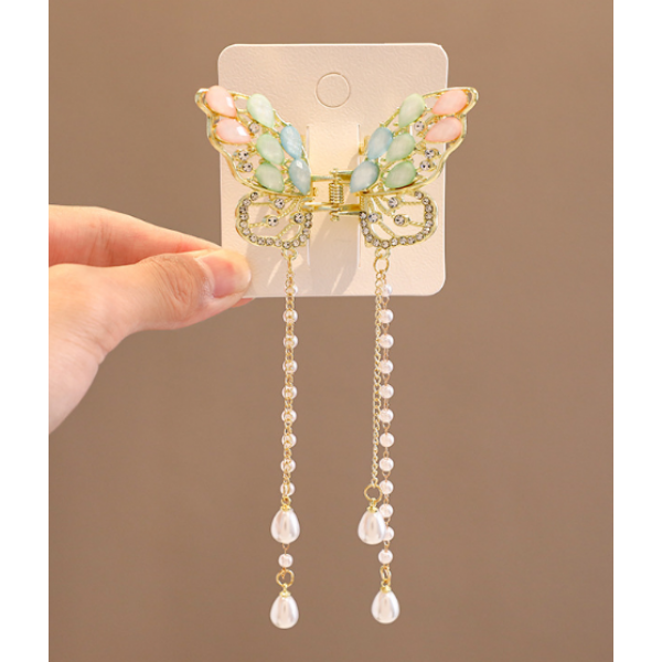 Затискач для волосся з перлами "Long Pearl", золото