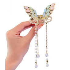 Затискач для волосся з перлами "Long Pearl", золото