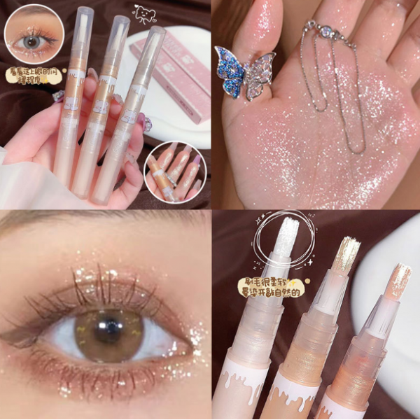 Тени перламутровые для век Gege Bear Liquid Eyeshadow, жидкие блестящие тени для глаз, 3 вида, 2 г