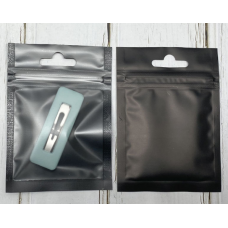 Пакет саше чорний косметичний із замком Zip-Lock 9х16 см, матовий чорний пакет Zip-Lock 9х16 см, 10 шт