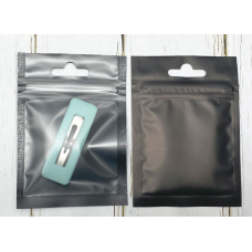 Пакет саше чорний косметичний із замком Zip-Lock 7,5х12 см, матовий чорний пакет Zip-Lock 7,5х12 см, 10 шт