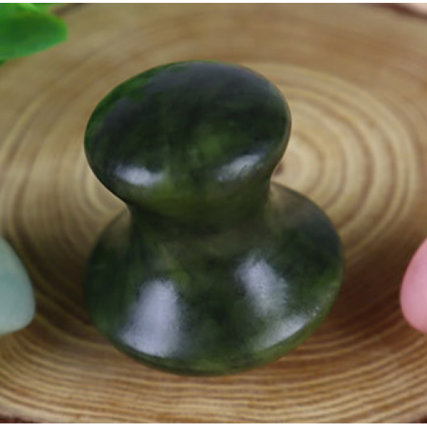 Шкребок ГуаШа Грибок із нефриту, натуральний нефритовий масажер ГуаШа, 3,5х3,8 см