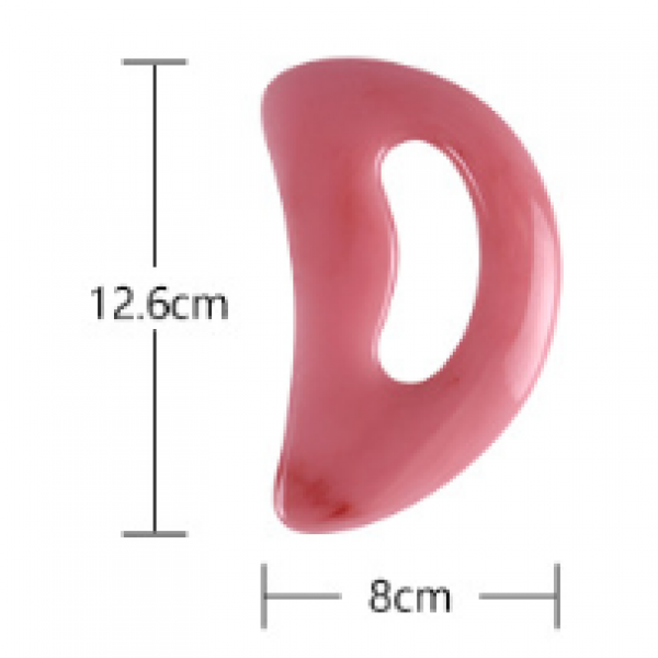 Шкребок Гуаша, пластина, масажер для Гуаша, рожева смола, 8х12,6 см