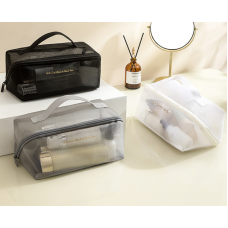 Косметичка двошарова, сітчаста тревел косметичка, 3 кольори, 24х11х11 см