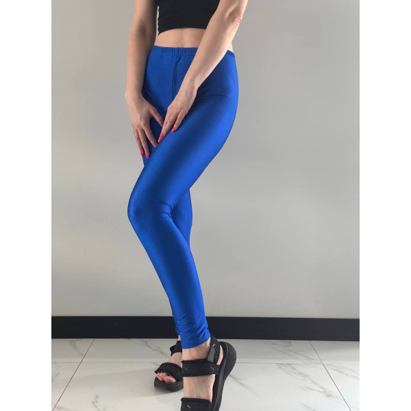Лосіни "GloryMix" з глянцевим блиском, яскраві легінси, синій металік