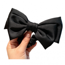 Резинка для волосся з бантом, резинка - бант, чорна, 9х15,5 см