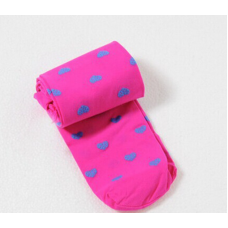 Колготки дитячі в сердечка, яскраво рожеві, 100 den, на зріст 105-130 см