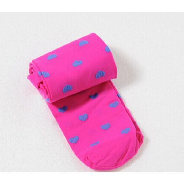 Колготки дитячі в сердечка, яскраво рожеві, 100 den, на зріст 105-130 см