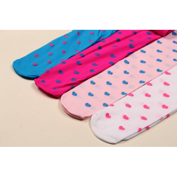 Колготки дитячі в сердечка, блакитні, 100 den, на зріст 105-130 см