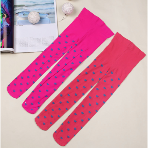 Колготки дитячі в сердечка, блакитні, 100 den, на зріст 105-130 см