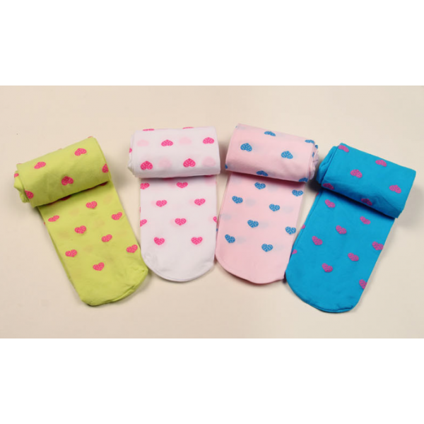 Колготки дитячі в сердечка, блакитні, 100 den, на зріст 105-130 см