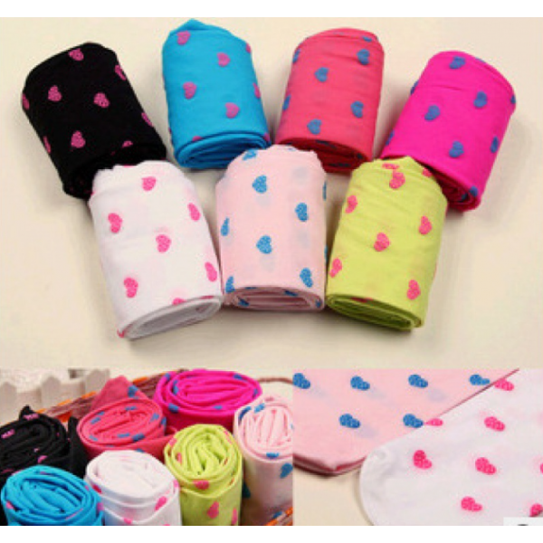 Колготки дитячі в сердечка, коралові, 100 den, на зріст 105-130 см Колготки дитячі в сердечка, коралові, 100 den, на зріст 105-130 см