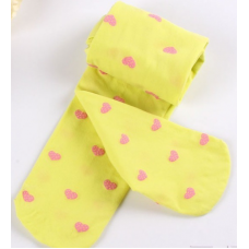Колготки дитячі в сердечка, жовті, 100 den, на зріст 105-130 см